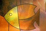 Декоративная плёнка с рисунком «Золотая рыбка»